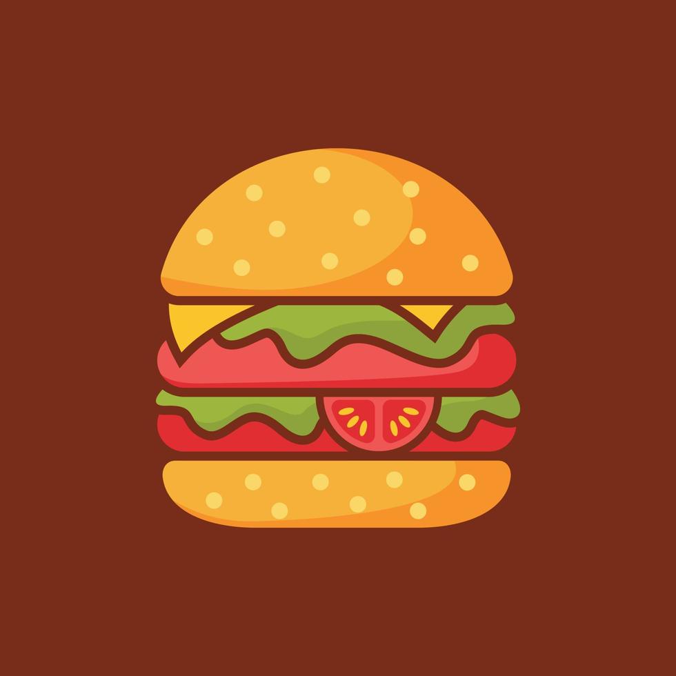 illustrazione vettoriale del modello di progettazione del logo dell'hamburger