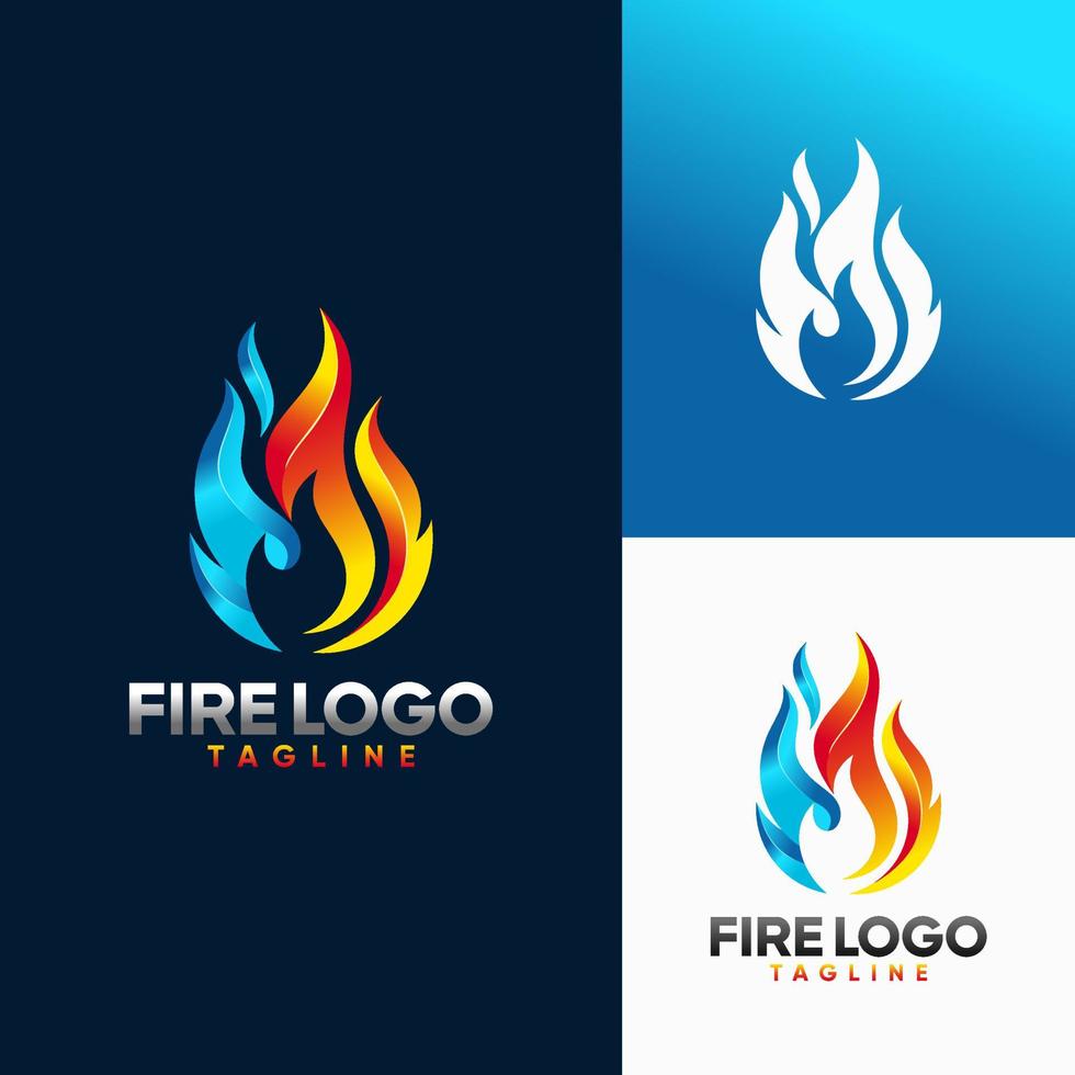 modello di vettore logo fiamma fuoco