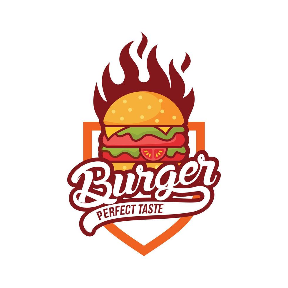 illustrazione vettoriale del modello di progettazione del logo dell'hamburger