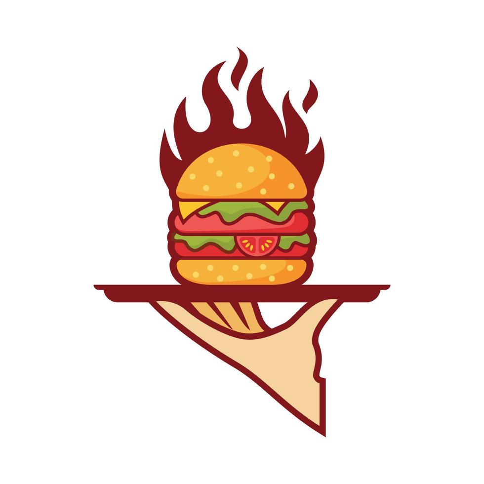 illustrazione vettoriale del modello di progettazione del logo dell'hamburger