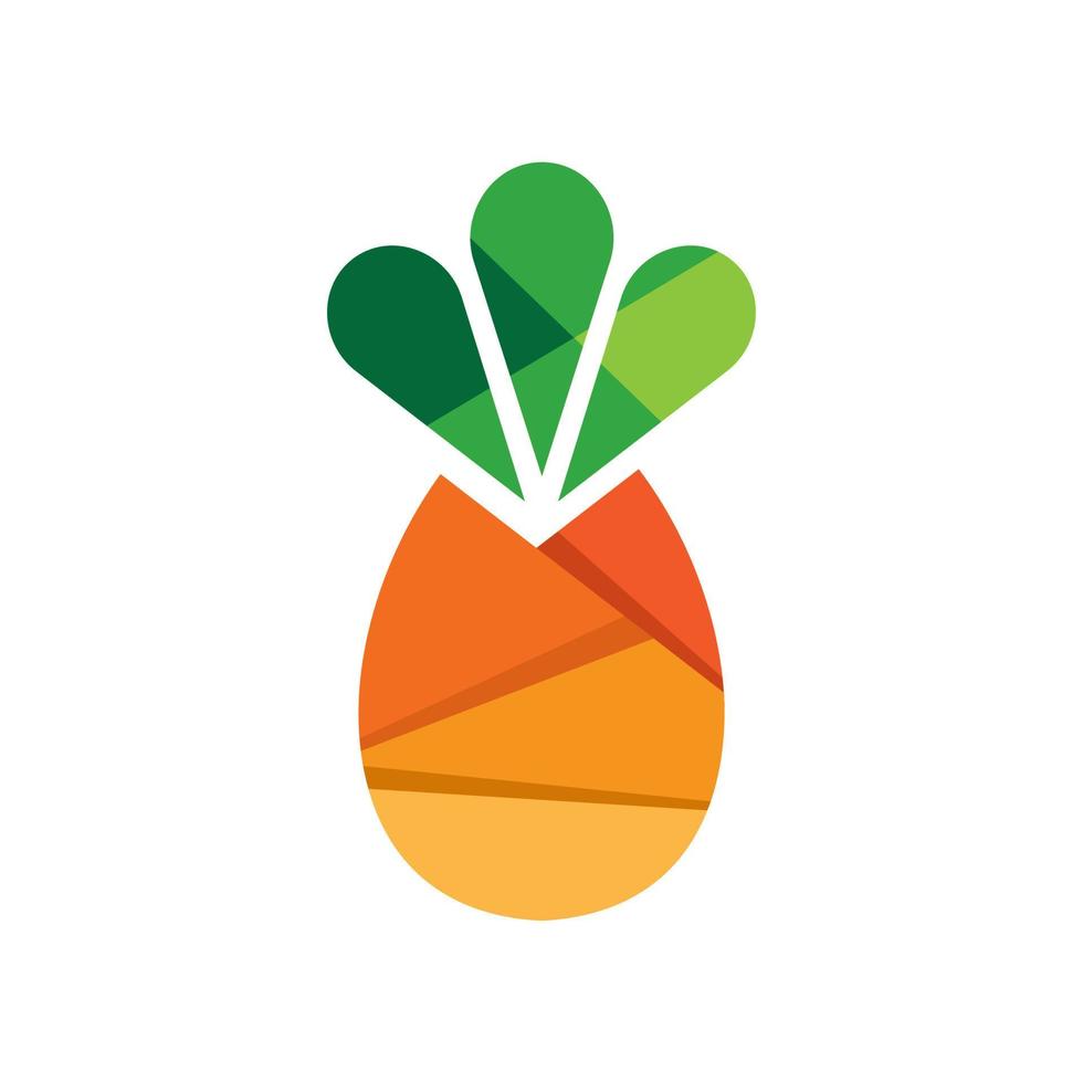 illustrazione artistica creativa di progettazione di simbolo di logo della frutta dell'ananas vettore