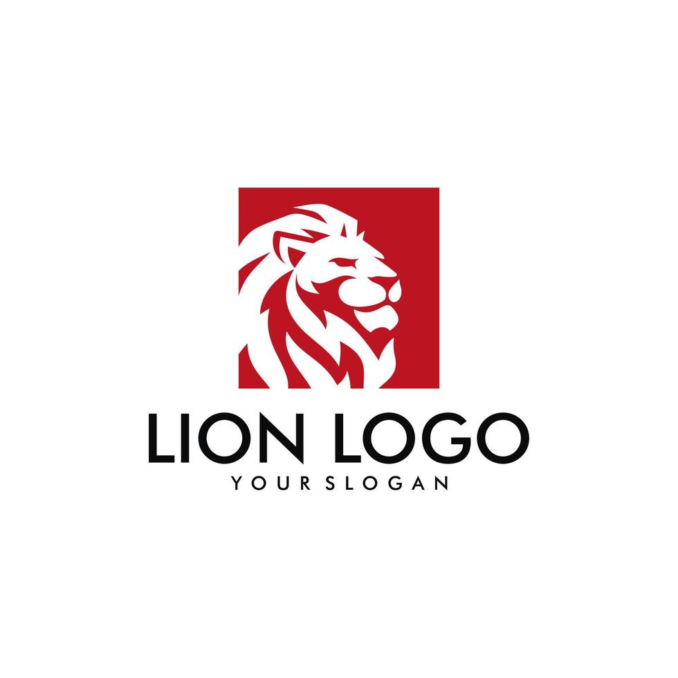 modello di progettazione logo testa di leone di lusso vettore