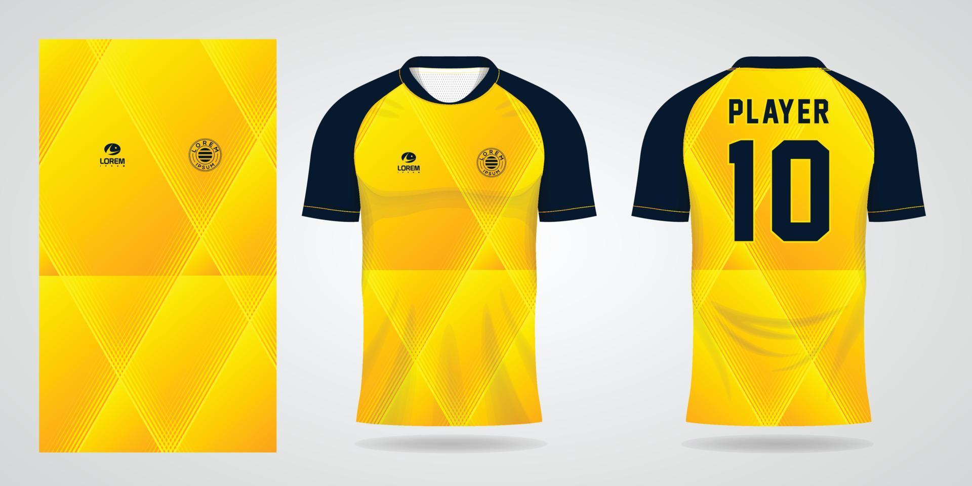 modello di design sportivo maglia gialla da calcio vettore