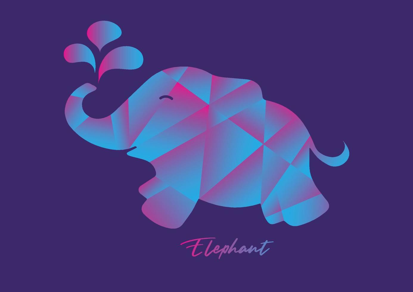 elefante logo design poligono illustrazione vettoriale, icona web, segno, elefante animale simpatico cartone animato vettore