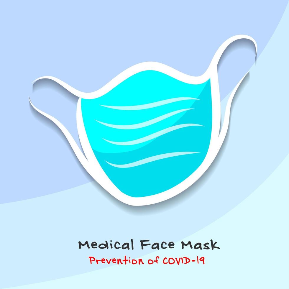 prevenzione della maschera facciale medica dell'illustrazione vettoriale covid-19.