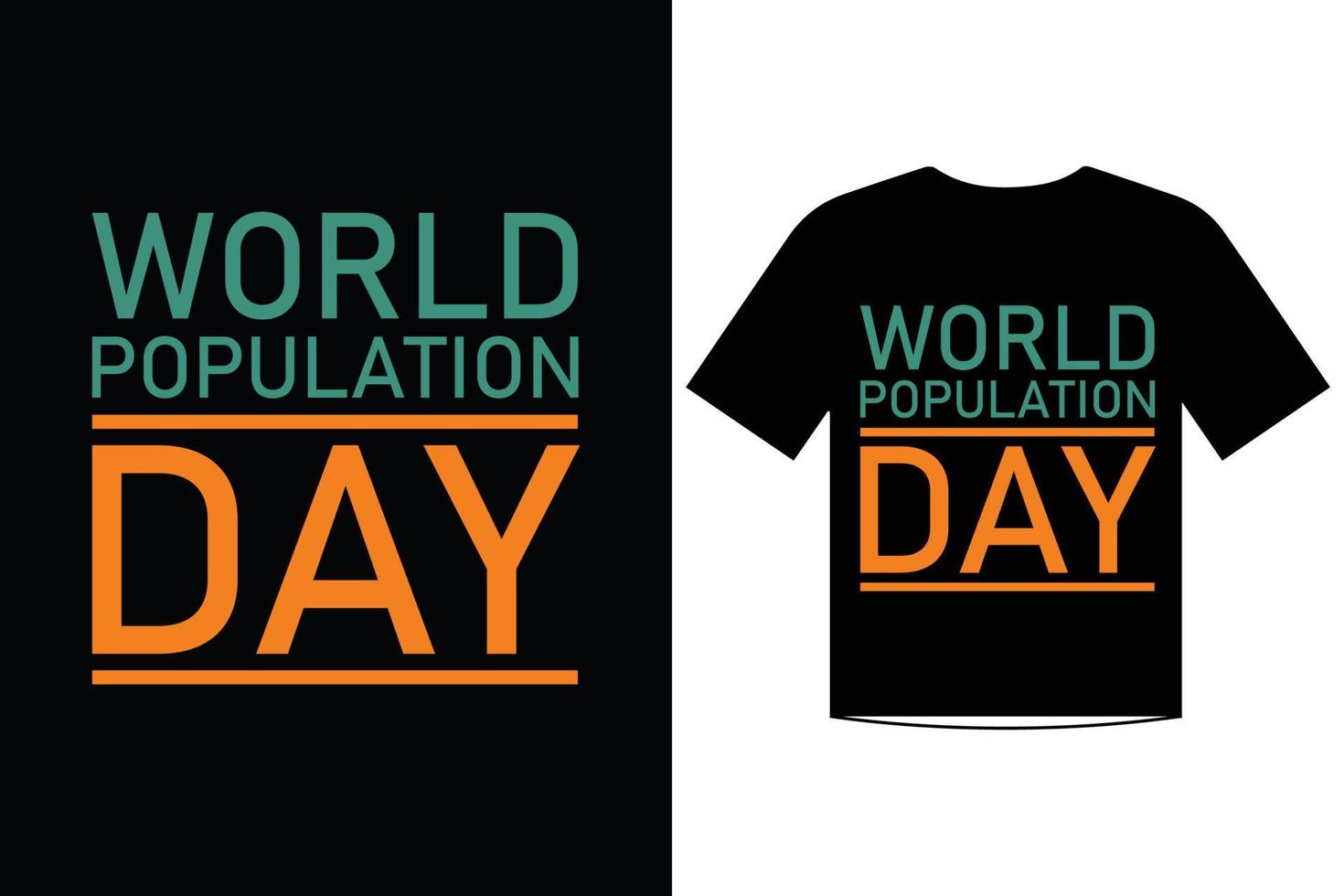 Il design della maglietta della giornata mondiale della popolazione cita il vettore del modello 2022 e un altro anno