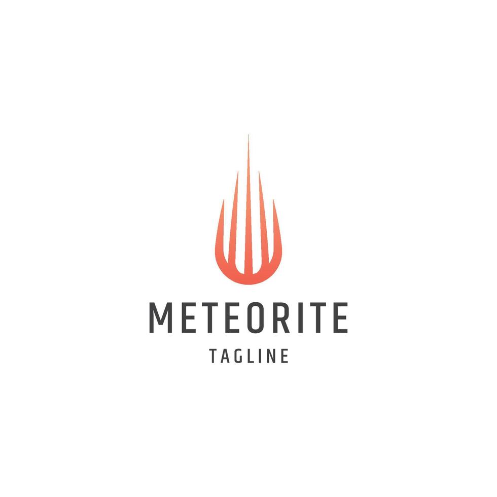 vettore piatto del modello di progettazione dell'icona del logo del meteorite