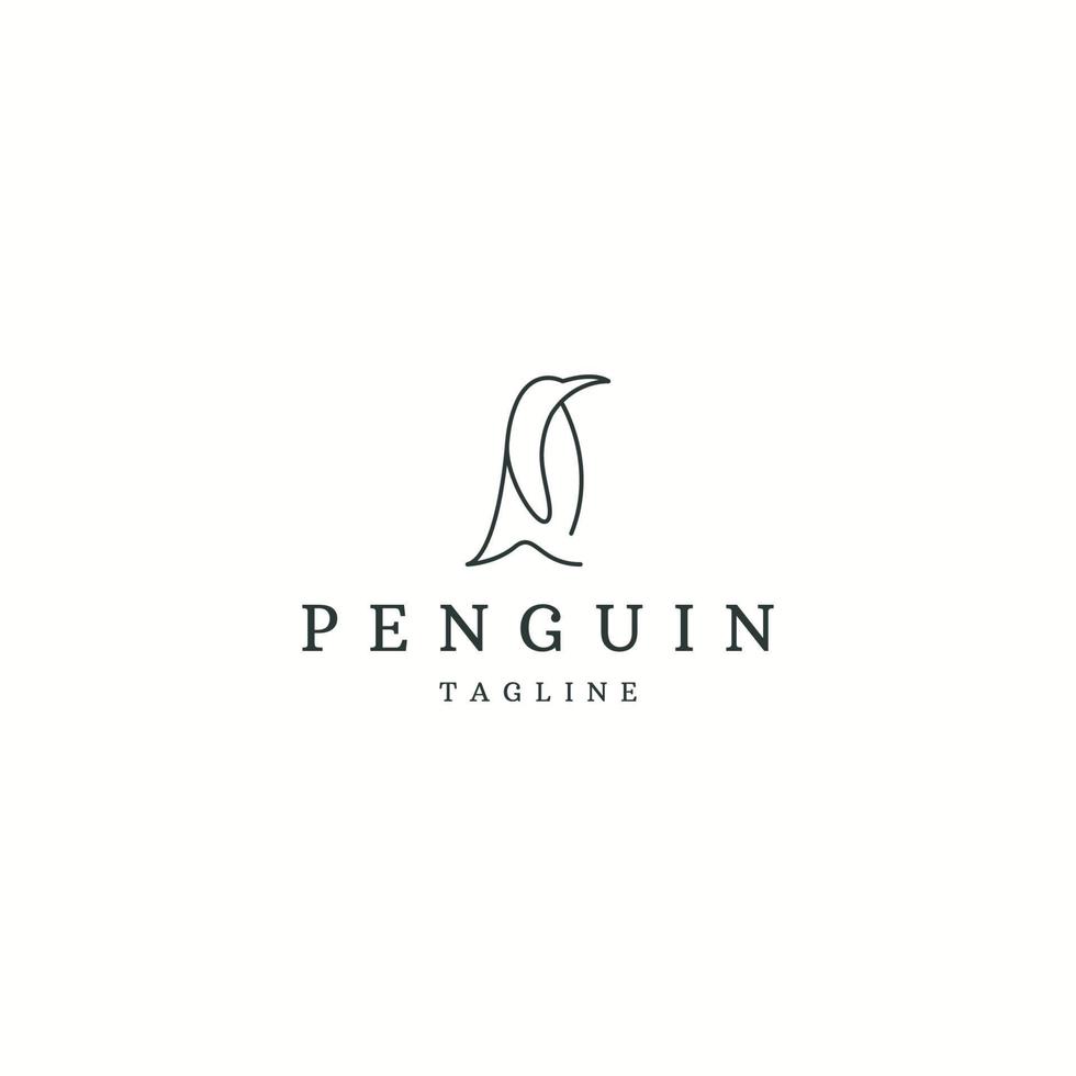 illustrazione vettoriale piatta del modello di progettazione dell'icona del logo animale pinguino