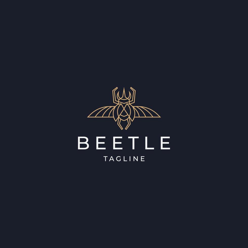 vettore piatto del modello di progettazione dell'icona del logo di scarabeo lussuoso