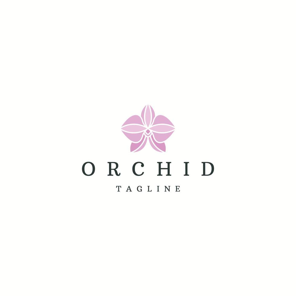 vettore piatto del modello di progettazione dell'icona del logo del fiore dell'orchidea