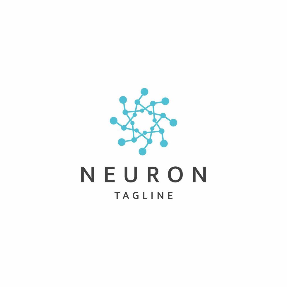 vettore piatto del modello di progettazione dell'icona del neuro logo