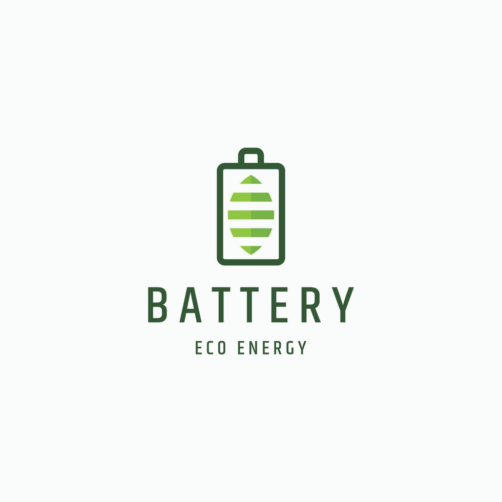 batteria e foglia eco natura energia logo icona modello di progettazione vettore