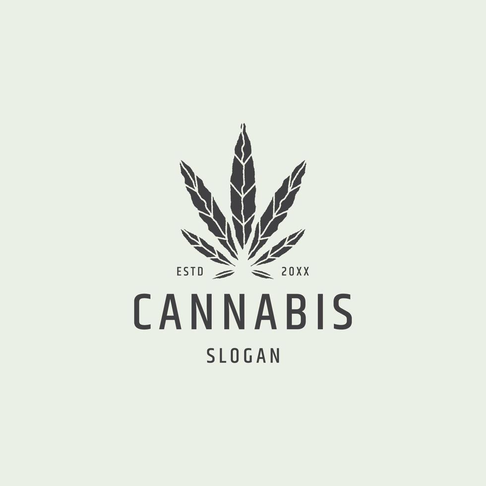 illustrazione vettoriale del modello di progettazione dell'icona del logo della foglia di cannabis
