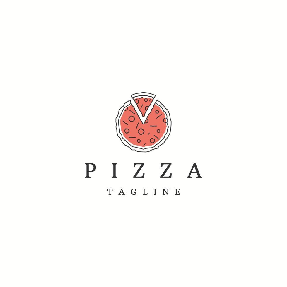 pizza logo icona modello di disegno vettoriale piatto