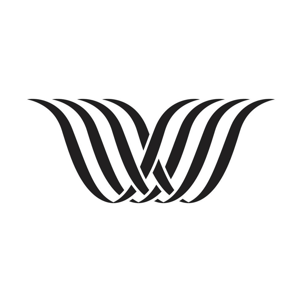 lettera astratta w logo disegno vettoriale