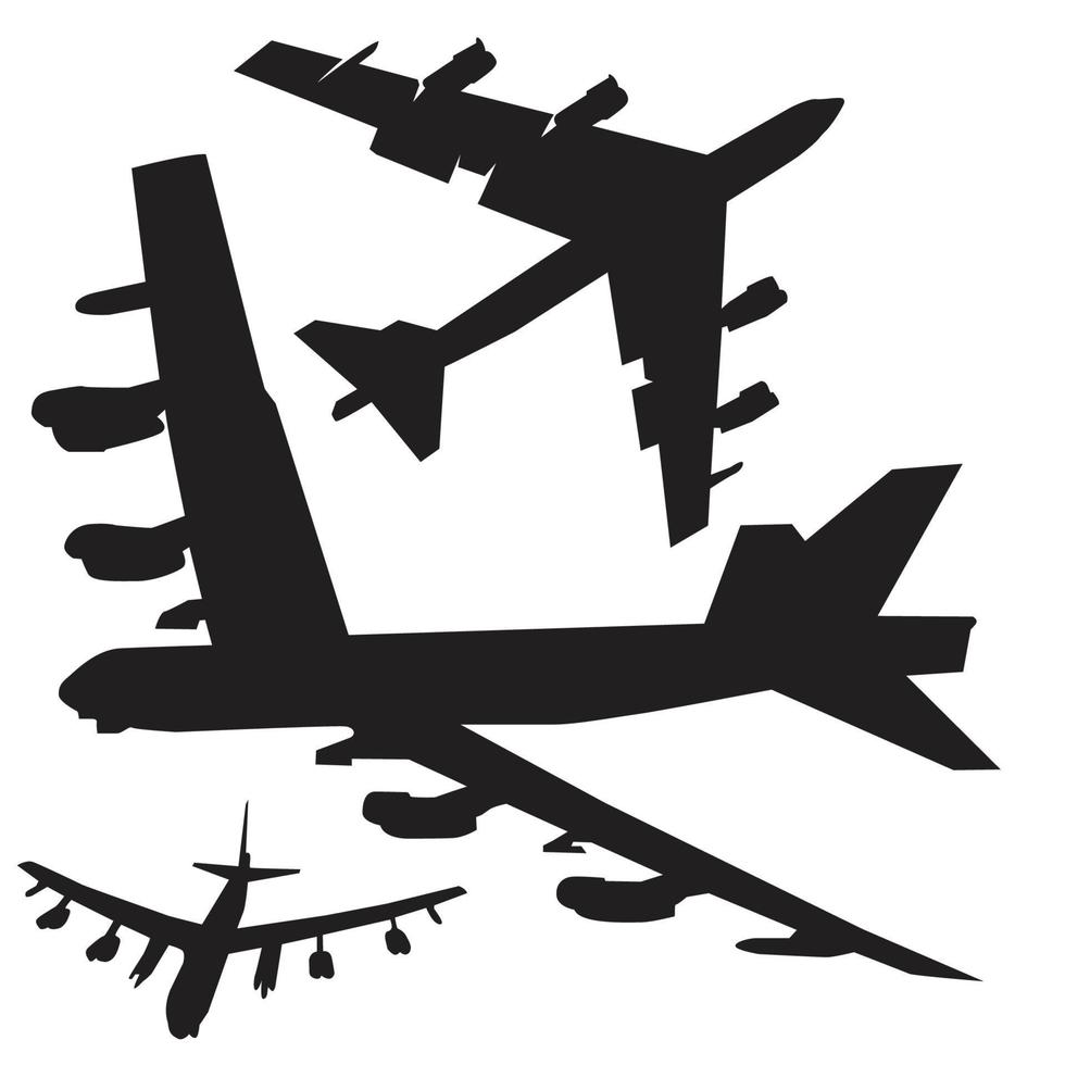 b52 bombardiere icona silhouette disegno vettoriale