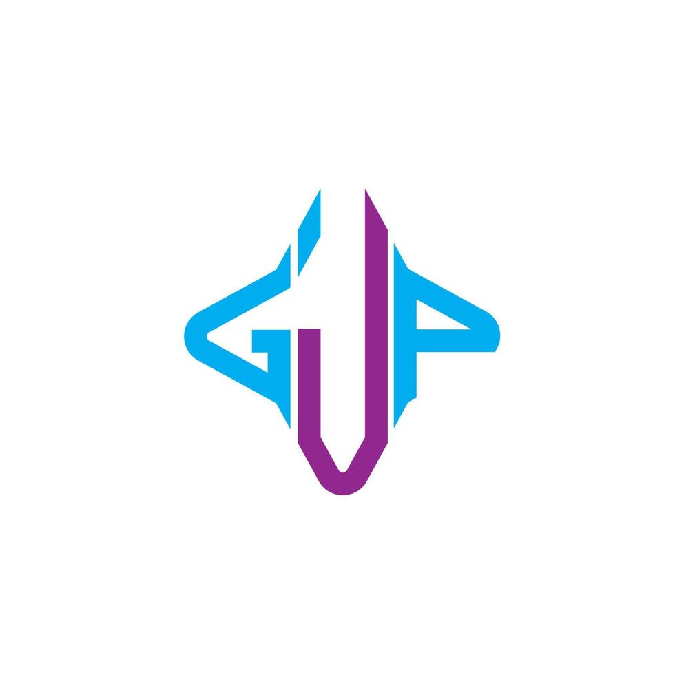 gjp lettera logo design creativo con grafica vettoriale