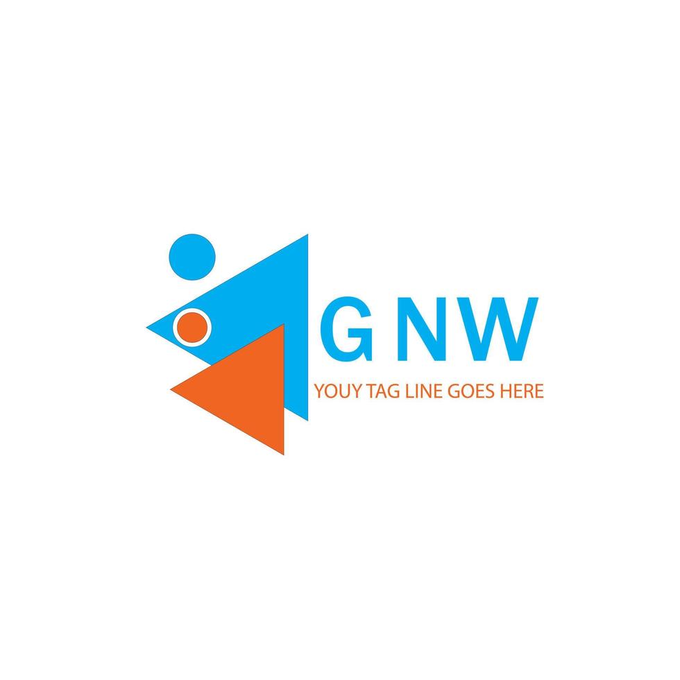 gnw lettera logo design creativo con grafica vettoriale