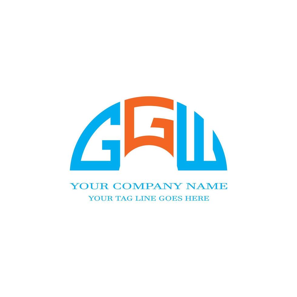 ggw lettera logo design creativo con grafica vettoriale