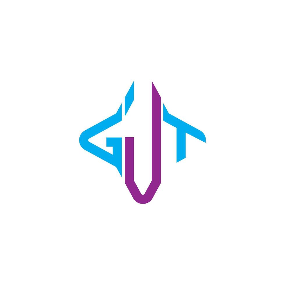 gjt lettera logo design creativo con grafica vettoriale
