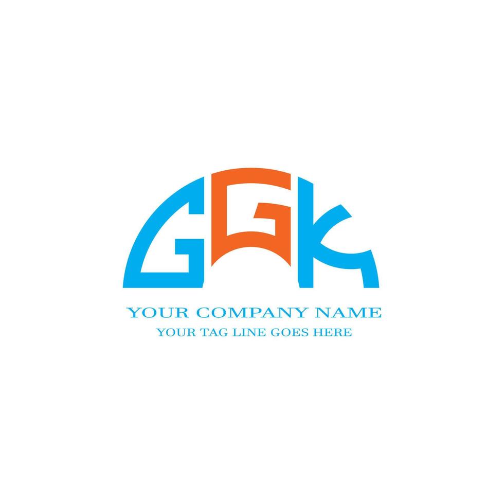 ggk lettera logo design creativo con grafica vettoriale