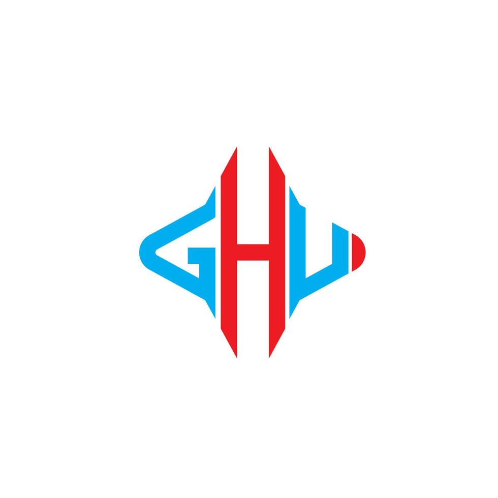 ghu lettera logo design creativo con grafica vettoriale