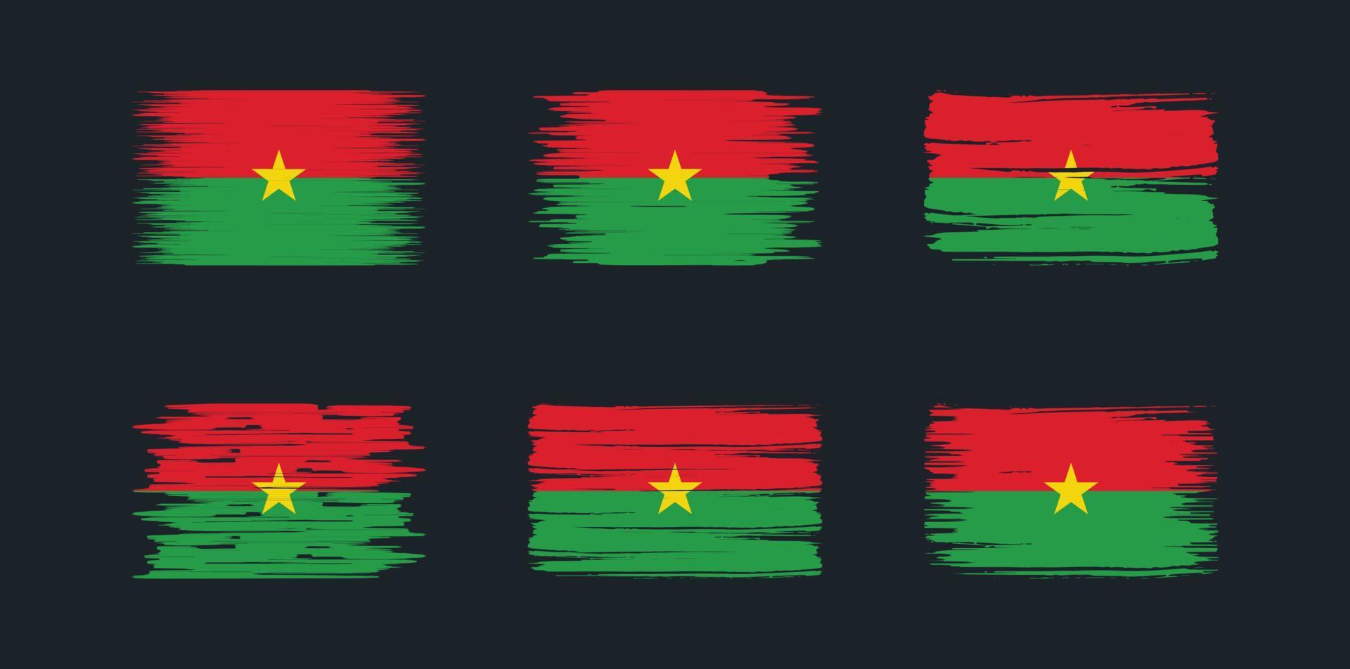 collezione di pennelli bandiera burkina faso. bandiera nazionale vettore