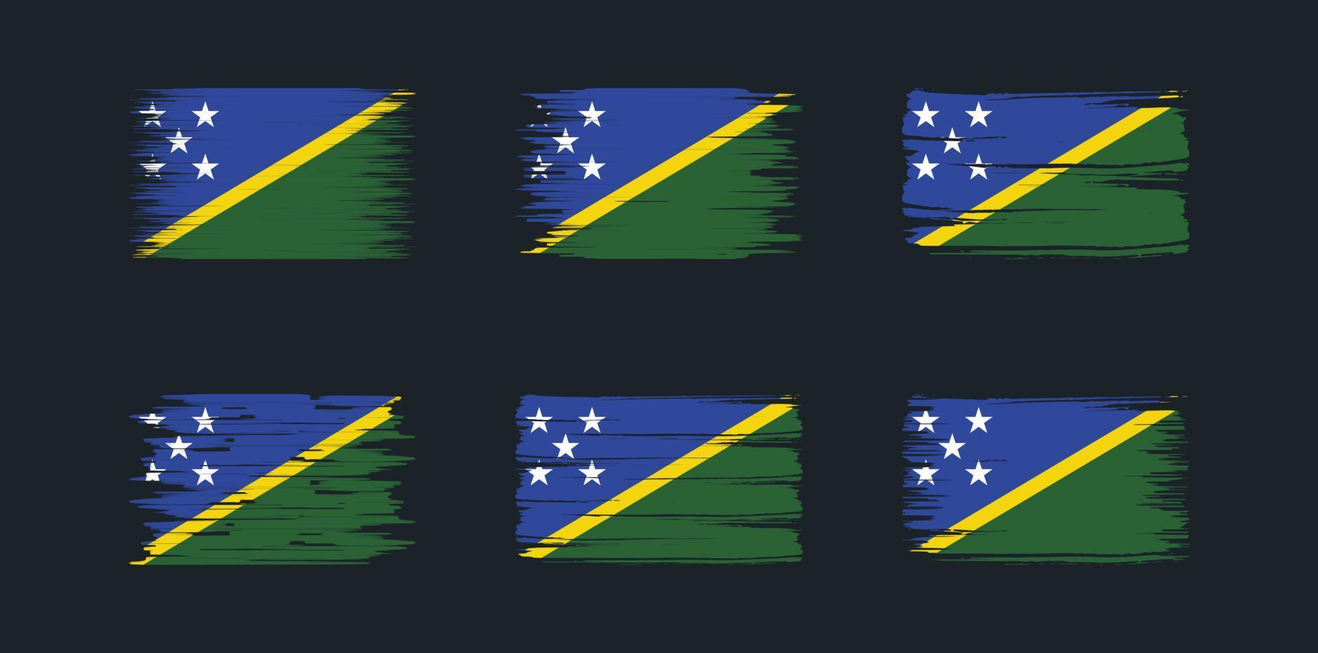 collezione di pennelli bandiera isole salomone. bandiera nazionale vettore