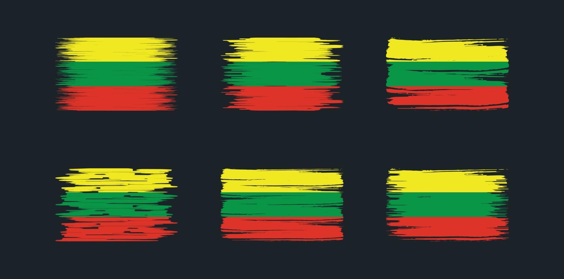 collezione di pennelli bandiera lituania. bandiera nazionale vettore