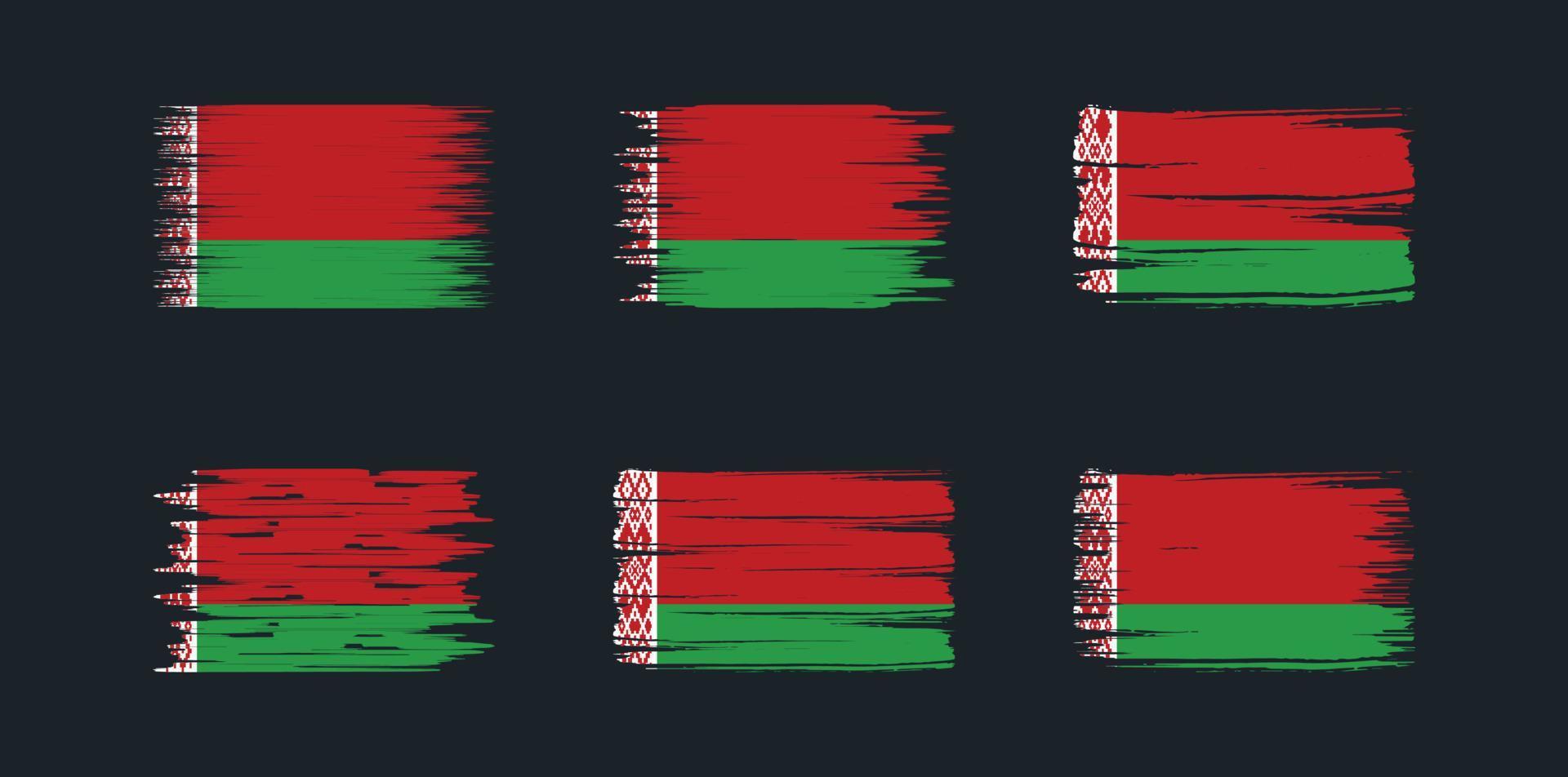 collezione di pennelli bandiera bielorussia. bandiera nazionale vettore