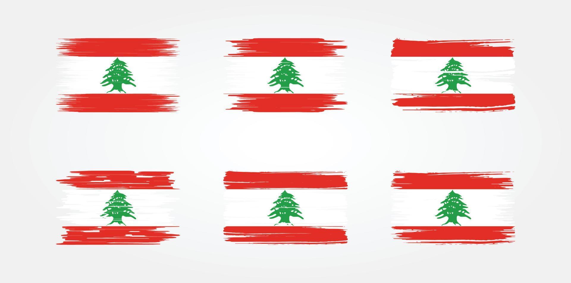 collezione di bandiere del libano. bandiera nazionale vettore
