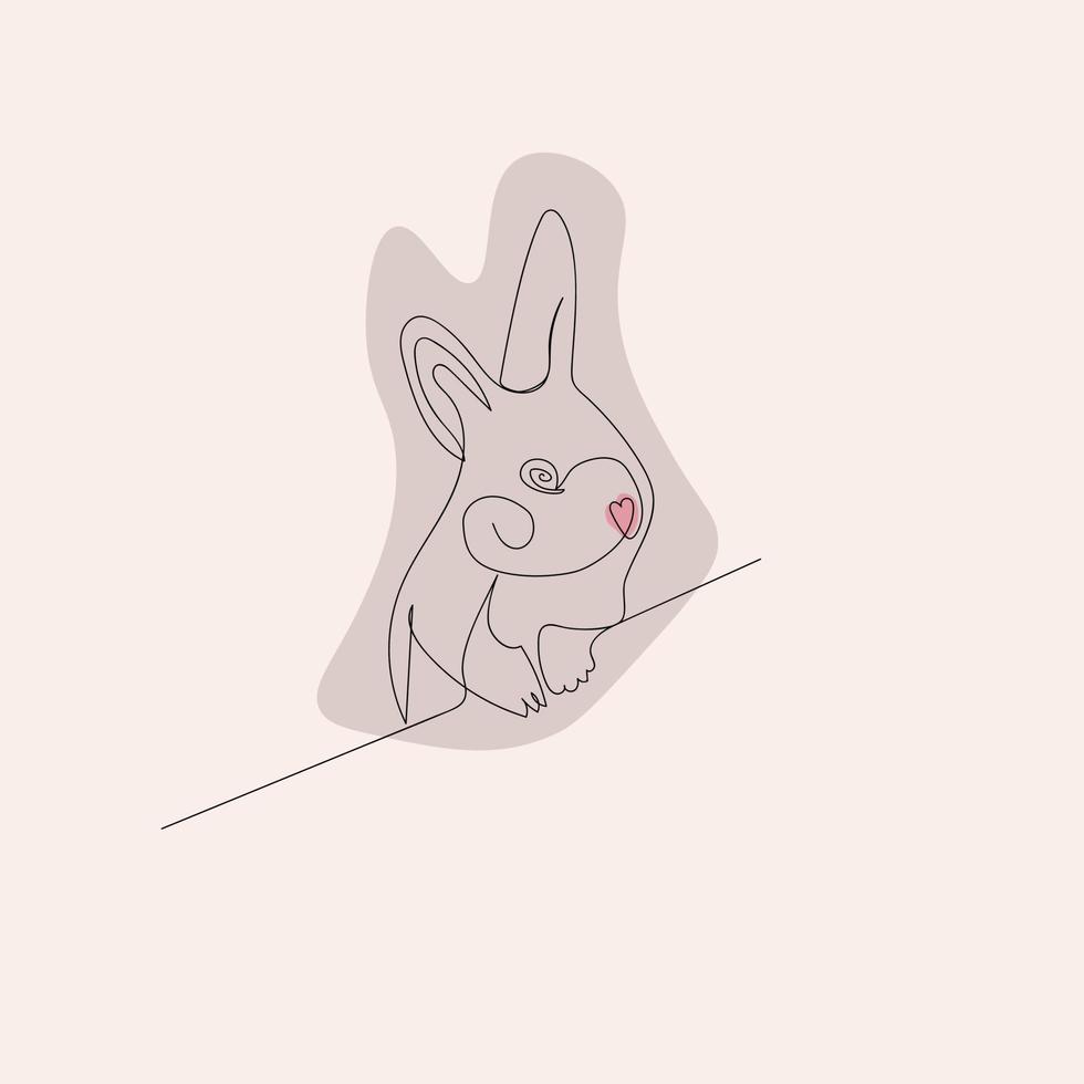 illustrazione vettoriale minimalista del coniglio. coniglio in stile scandinavo. capodanno cinese 2023 del coniglio