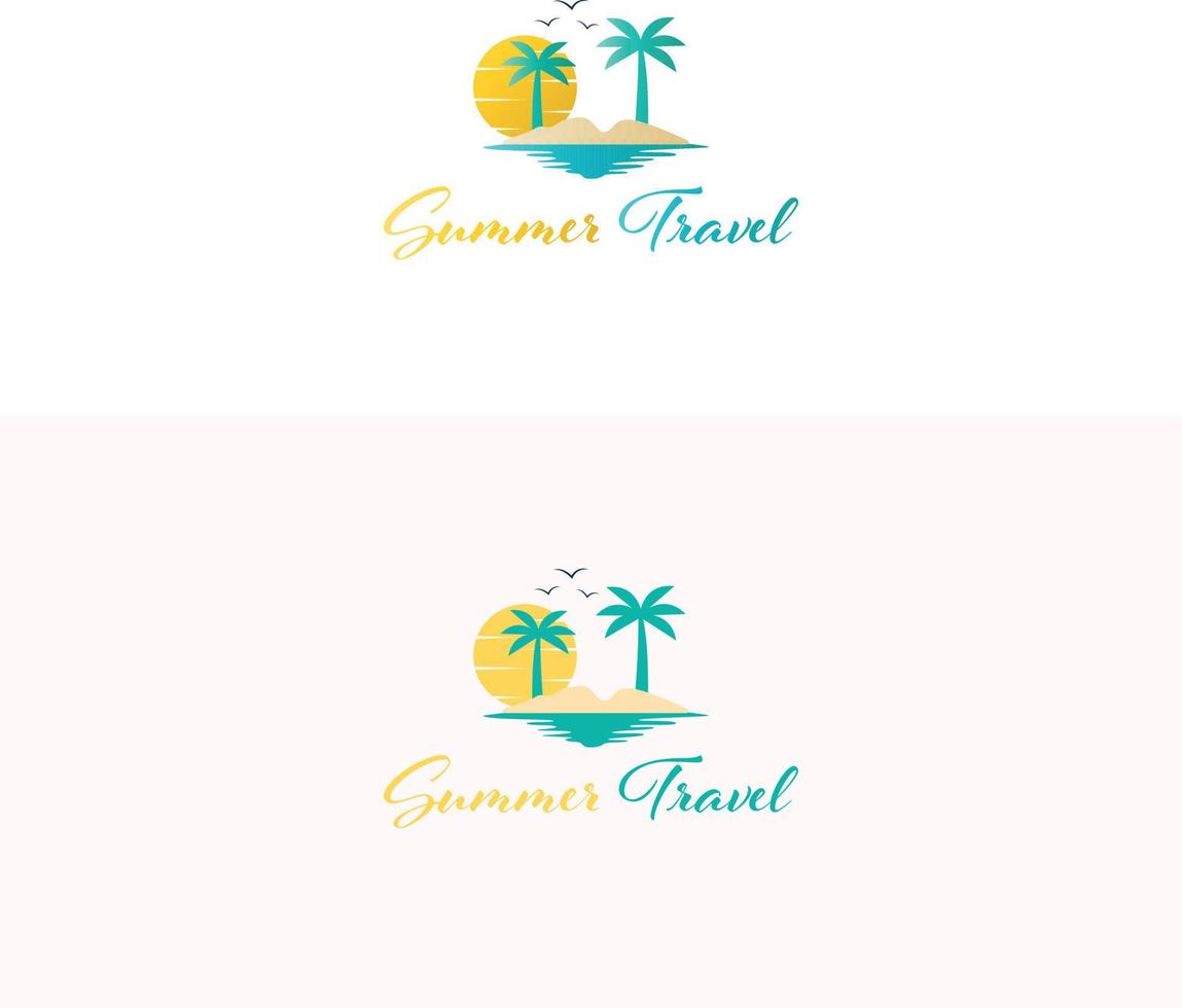 illustrazione vettoriale del logo di viaggio. design del logo per le vacanze. design del logo di viaggio estivo.