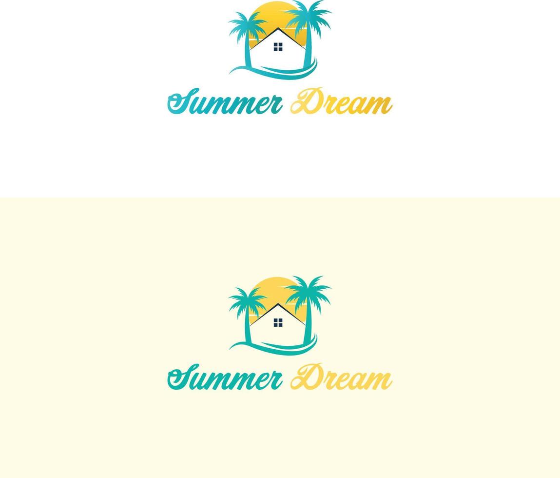 illustrazione vettoriale del logo di viaggio. design del logo per le vacanze. design del logo di viaggio estivo.