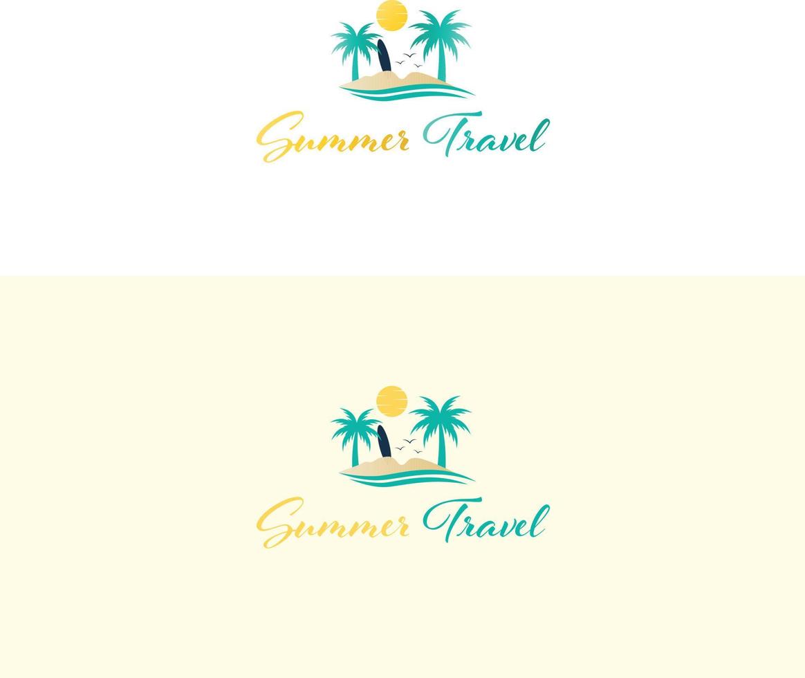 illustrazione vettoriale del logo di viaggio. design del logo per le vacanze. design del logo di viaggio estivo.