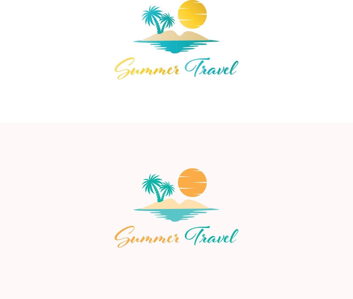 illustrazione vettoriale del logo di viaggio. design del logo per le vacanze. design del logo di viaggio estivo.