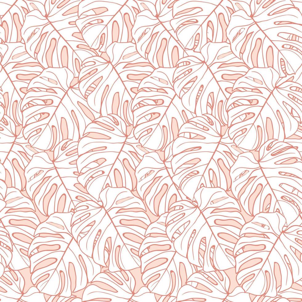 la bella monstera tropicale lascia il disegno del modello senza cuciture. foglie tropicali sullo sfondo della natura. illustrazione brasiliana alla moda. design primaverile ed estivo per tessuti, stampe, carta da imballaggio. vettore