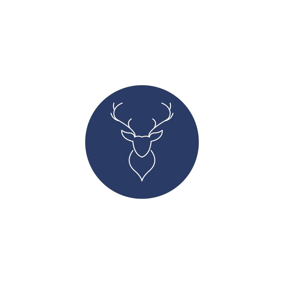 icona di caccia di corna di testa di cervo vettore