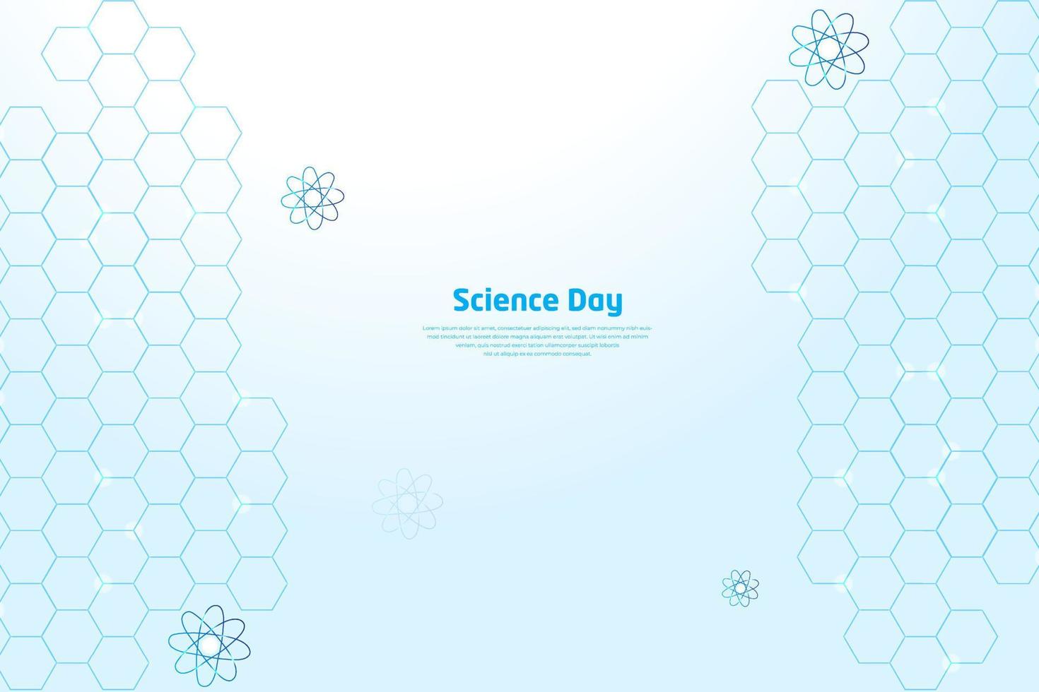 celebrazione dello sfondo della giornata nazionale della scienza con elemento moderno, geometrico, tecnologico, scientifico e innovativo. vettore