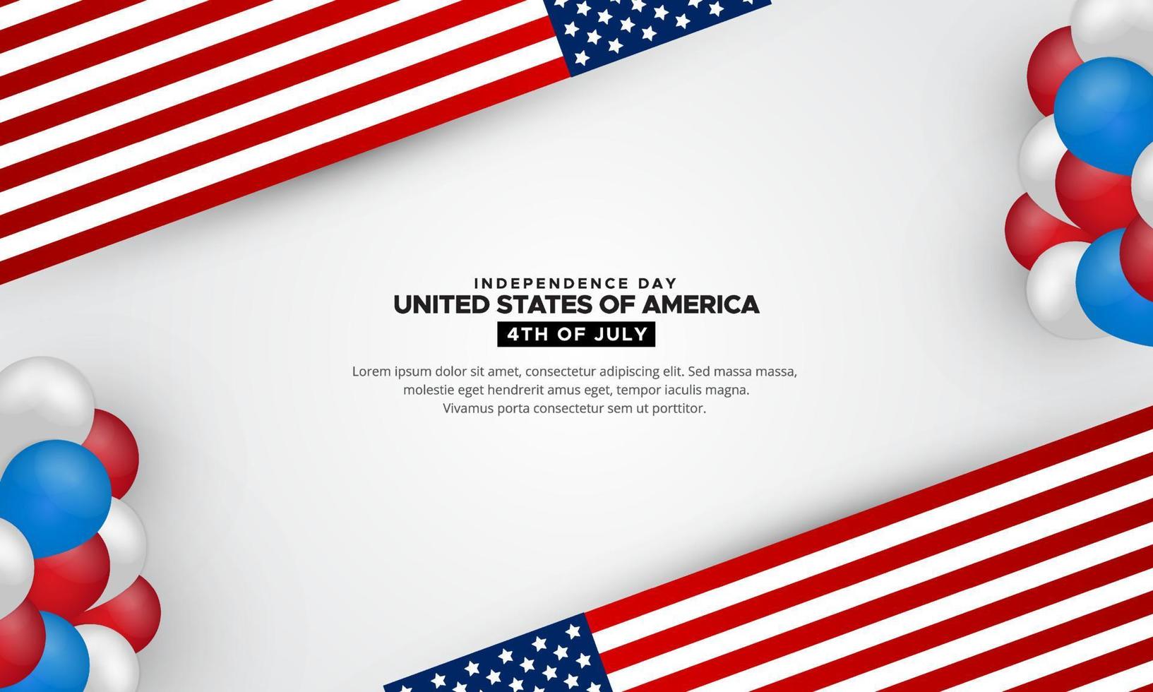 straordinari e fantastici stati uniti del giorno dell'indipendenza americana design sfondo vettoriale