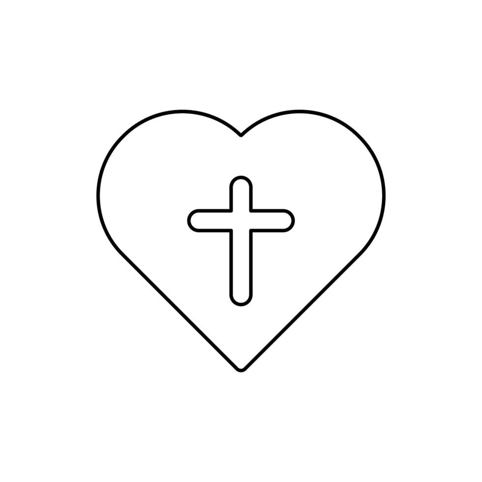 culto cristiano croce a portata di mano icona vettore