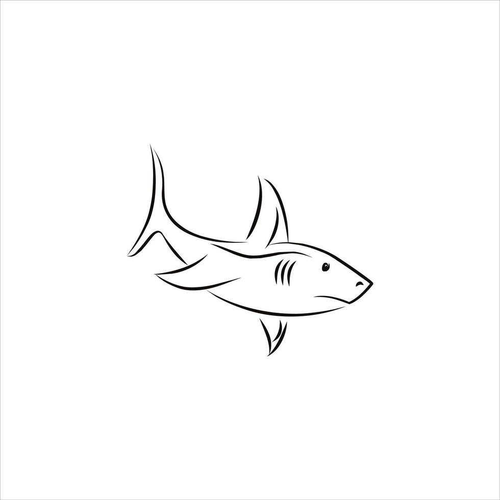 squalo logo design illustrazione vettoriale animale.
