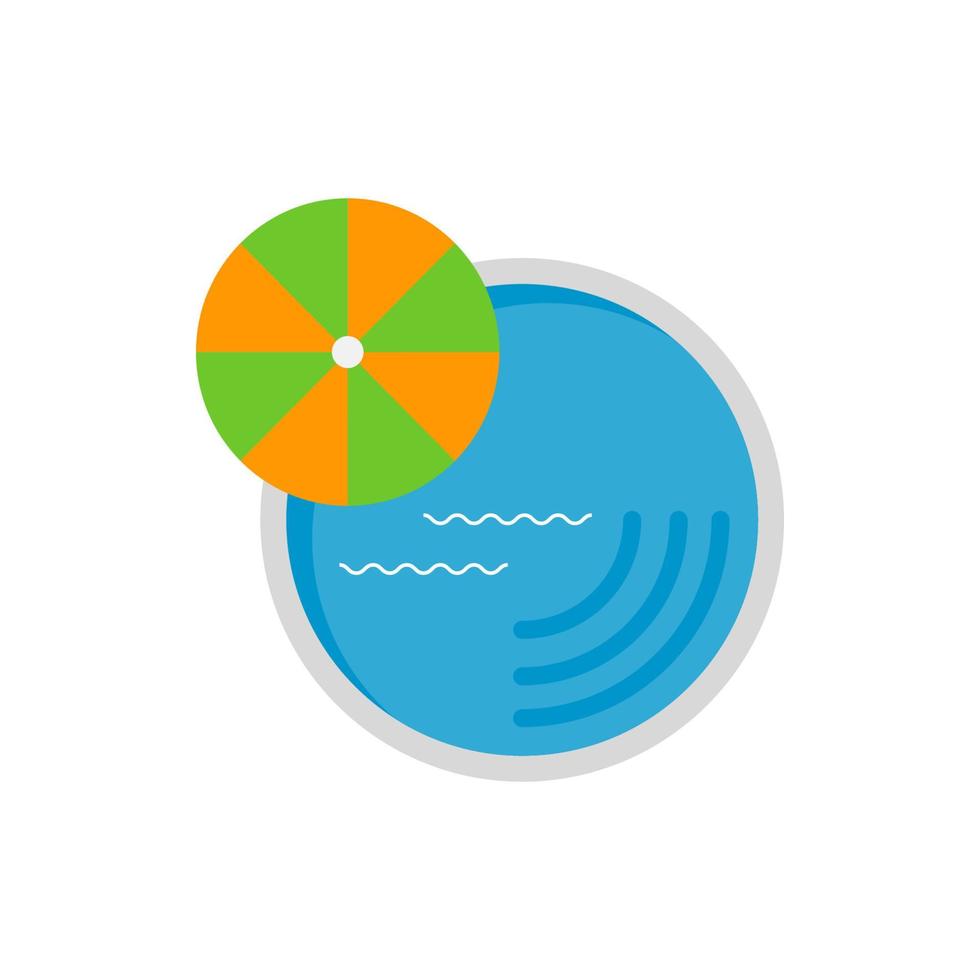 icona colorata della piscina isolata su bianco. illustrazione vettoriale