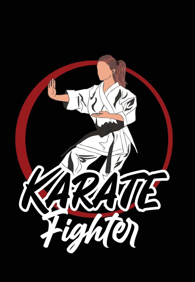 karate illustrazione logo vettoriale icona club e t-shirt