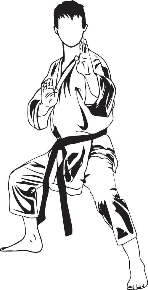 illustrazione del logo skecth di vettore di karate