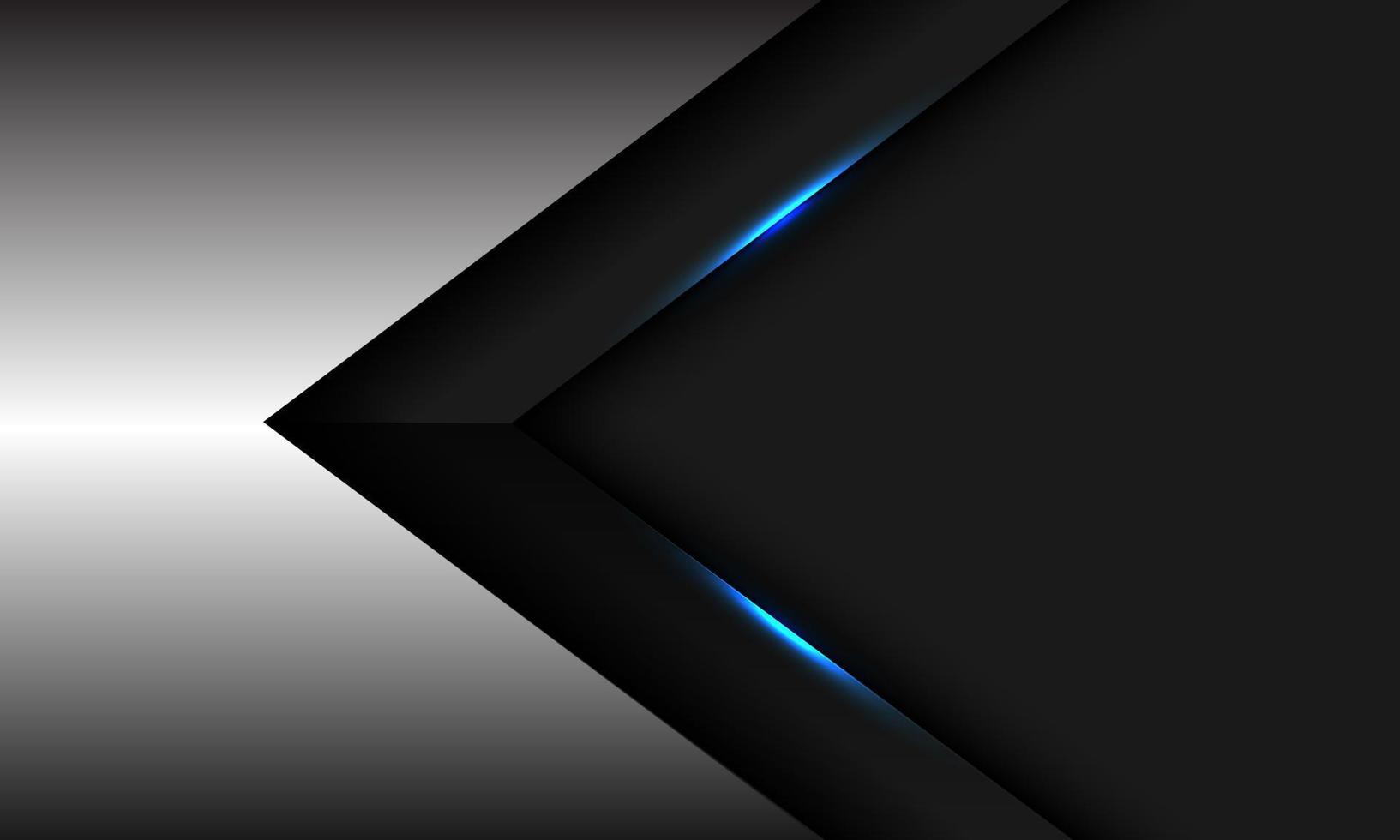 astratto argento nero freccia blu direzione della luce geometrica con design dello spazio bancario moderna tecnologia futuristica vettore creativo