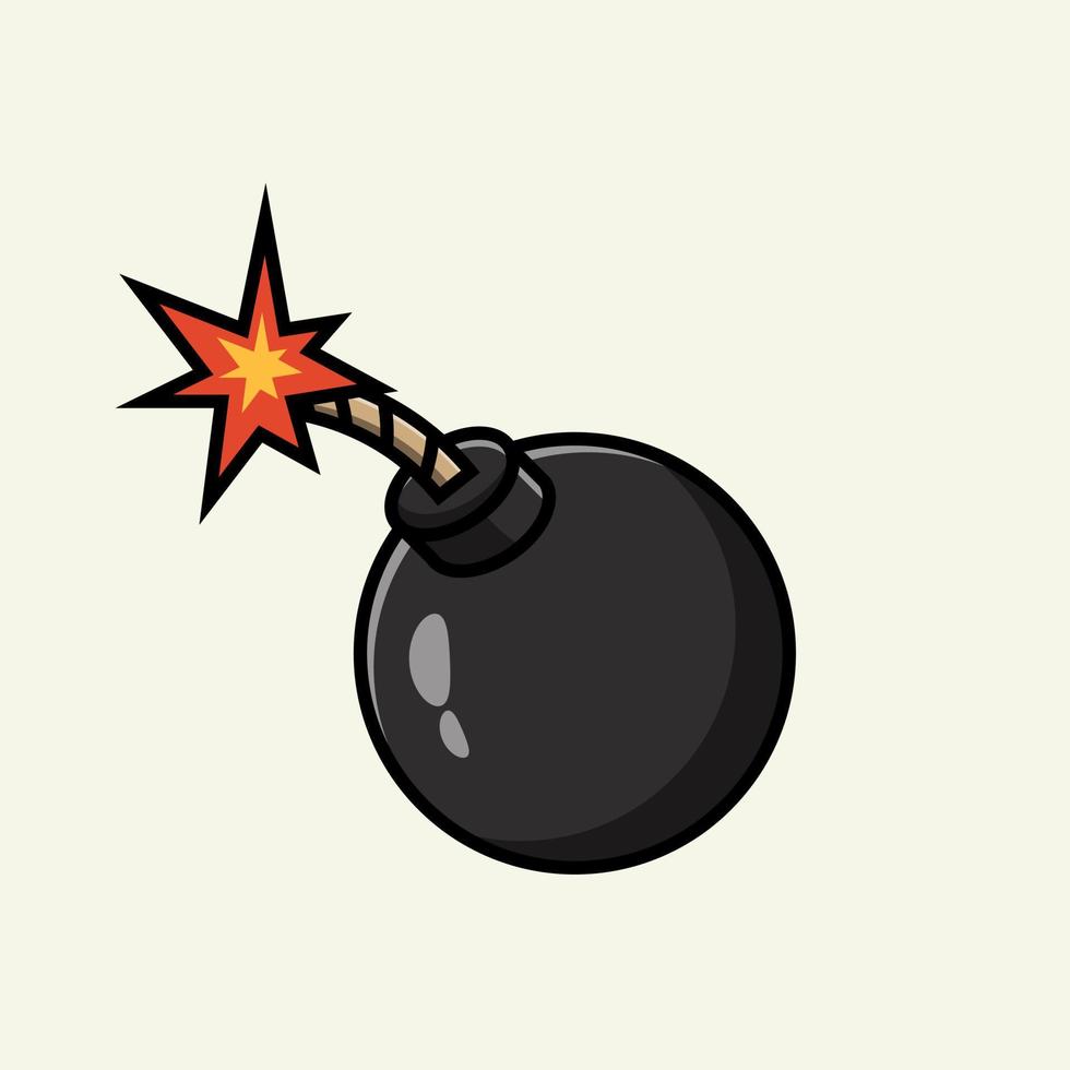 illustrazione di design piatto di vettore del fumetto della bomba