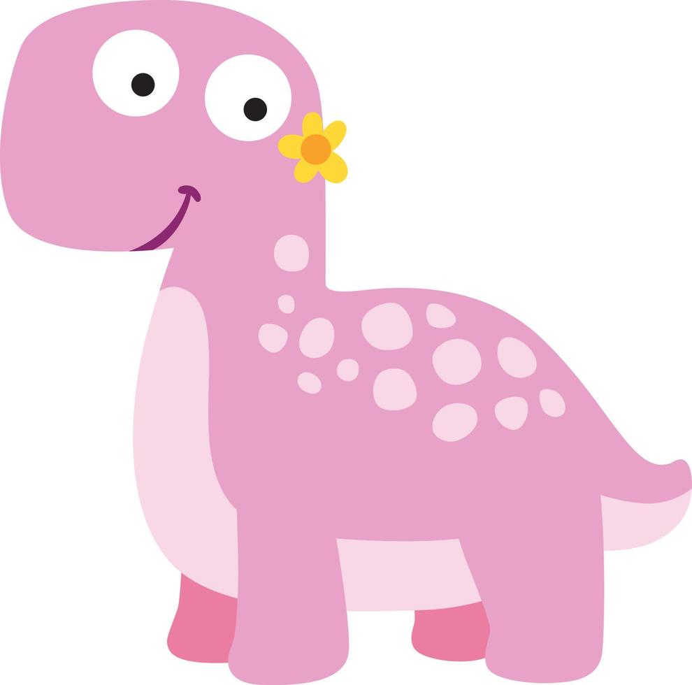 carino dino rosa bambini dinosauri carattere carattere disegno vettoriale