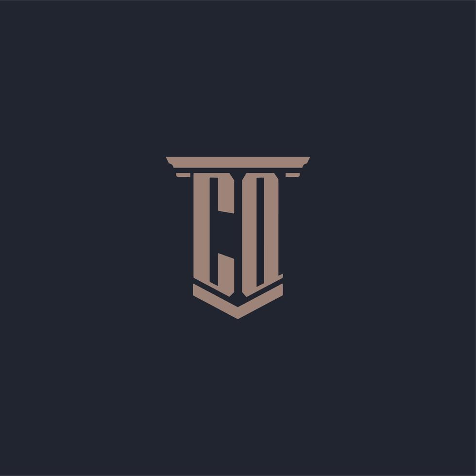 logo del monogramma iniziale cq con design in stile pilastro vettore