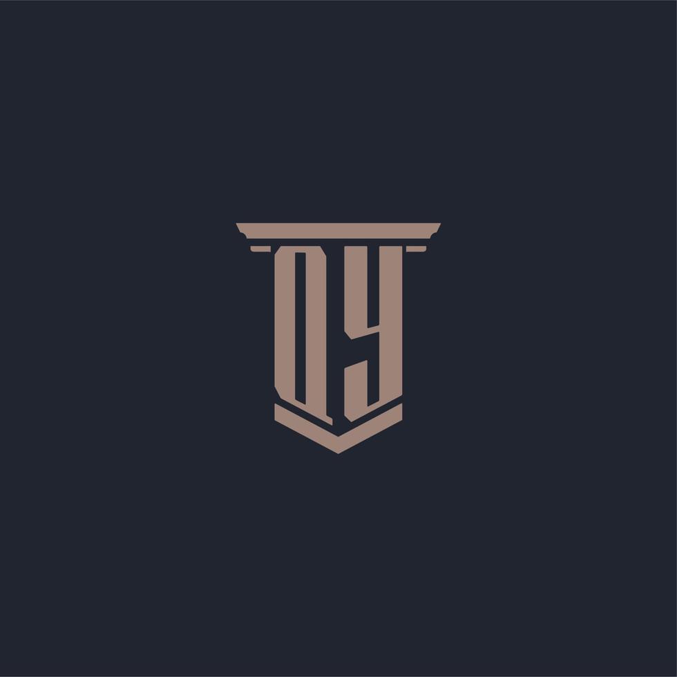 qy logo monogramma iniziale con design in stile pilastro vettore